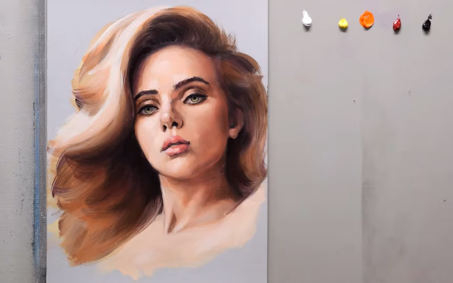 portrait, before glazing.